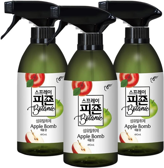 PIGEON Fabric Refresher, Green Apple & Rose Musk, Odor Eliminator for Home, Couch Spray Deodorizer, Fabric Refresher Spray for Furniture, Bed, Clothing, Curtains, Apple Bomb – Pack of 3