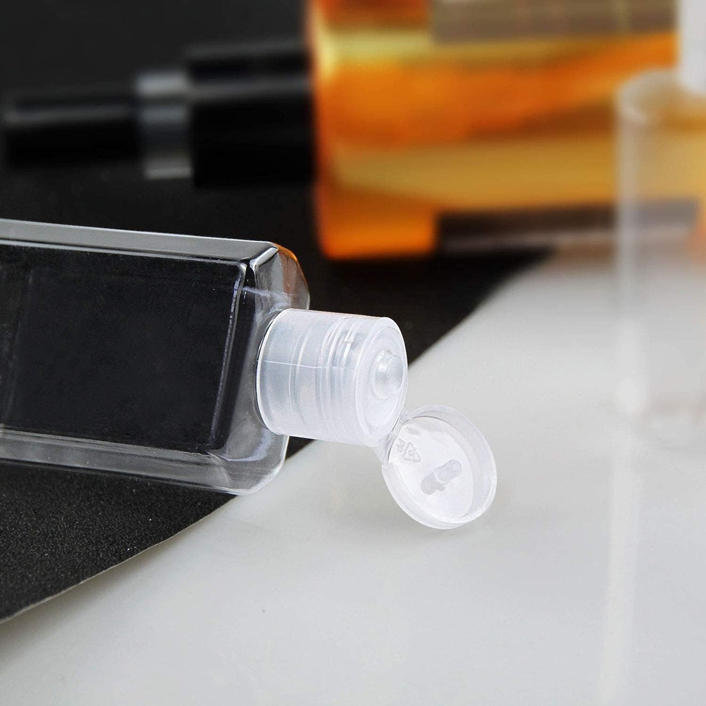 2oz Empty Hand Sanitizer Travel Size Bottles, Refillable Clear Plastic Containers with Flip Cap for Shampoo, Lotion, Cream, Baby Shower, Tolitery (100 Pack)