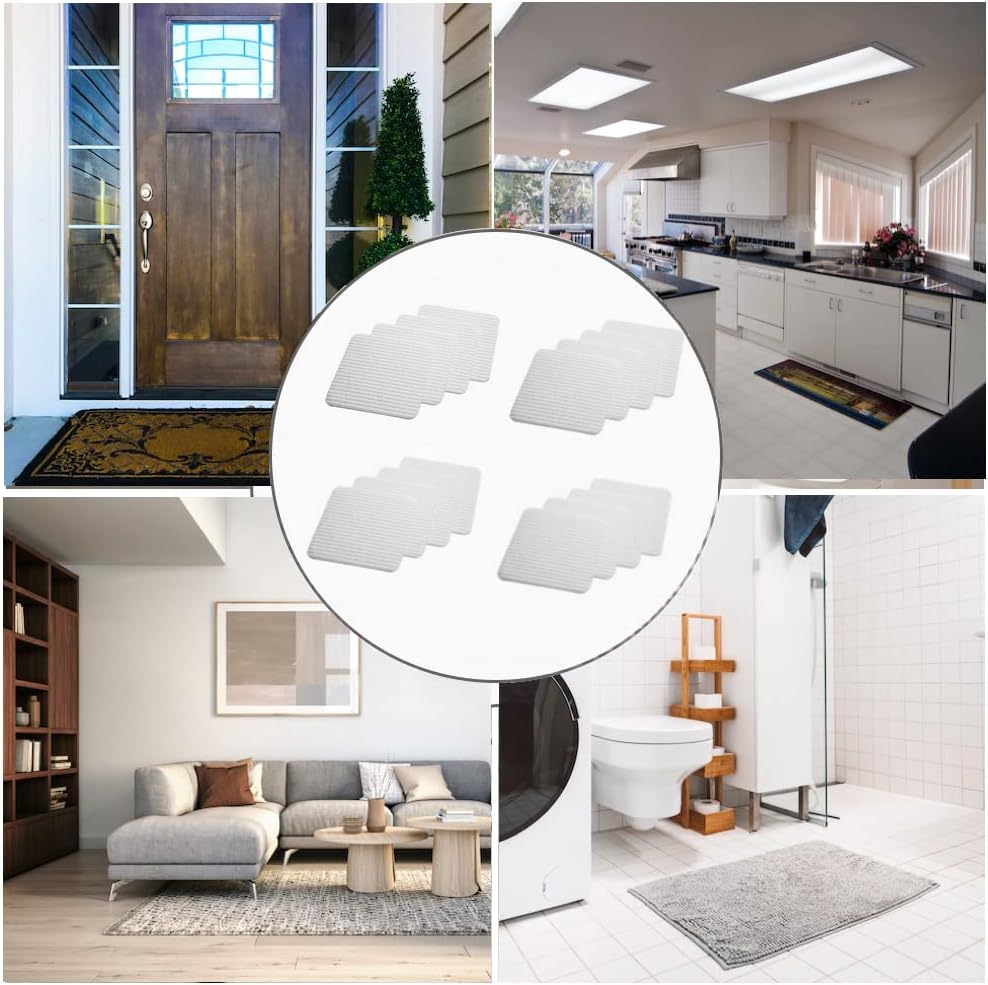 Home Techpro Rug Pads Grippers, 16 Pack Non Slip Washable Grippers for Rug, “Vacuum TECH” - New Materials to Anti Curling Rug Pad : Keep Your Rug in Place & Make Corner Flat and Easily Peel Off (16)