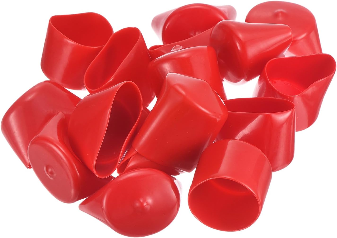 uxcell 20pcs Rubber End Caps 35mm ID Vinyl Round Tube Bolt Cap Cover Thread Protectors Red