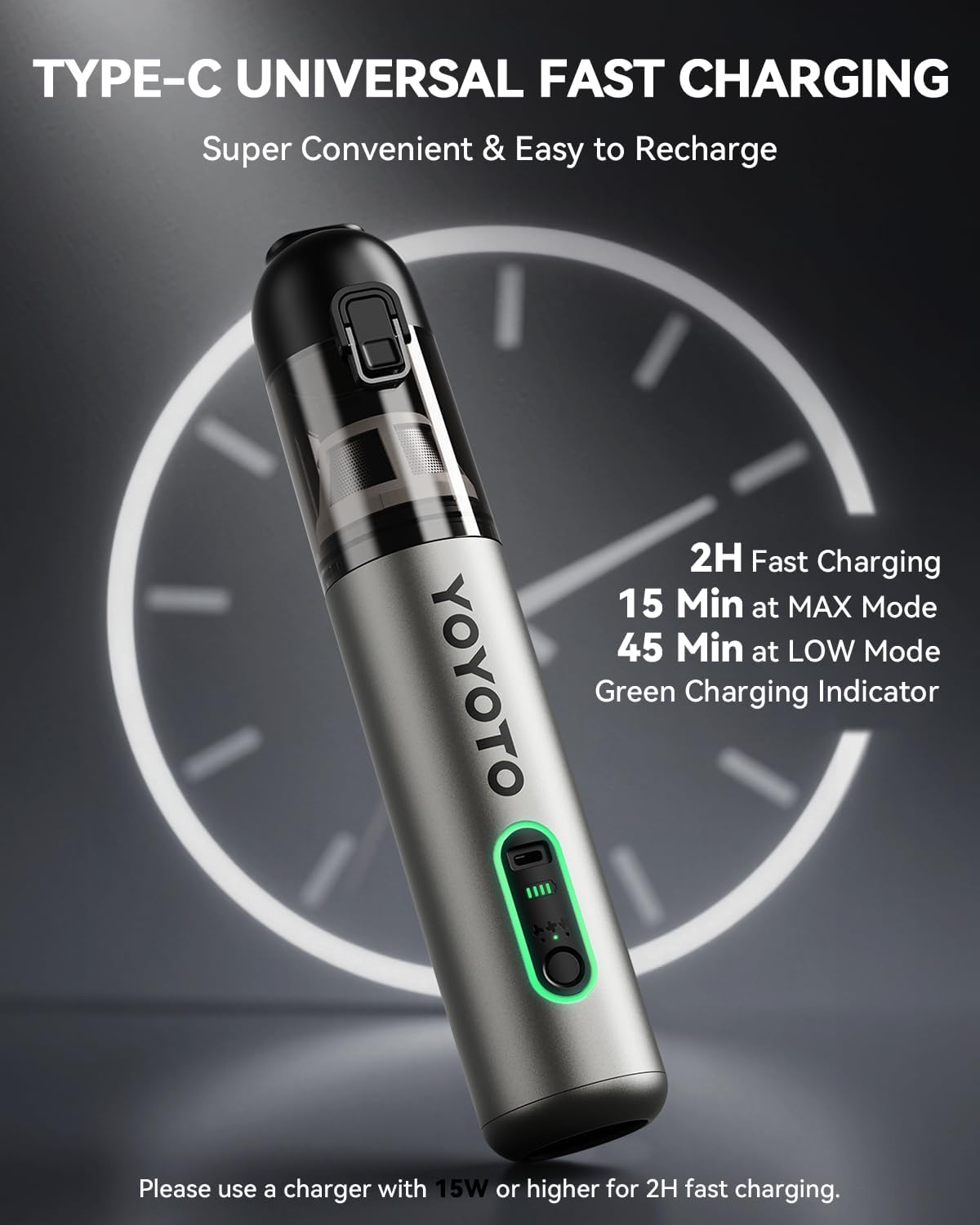 Car Vacuum, Handheld Vacuum Cordless with 21000Pa Powerful Suction & 3 Modes, 4-in-1 Portable Hand Held Mini Vacuum Cleaner Rechargeable, Ultra Light for Car Home Office (Silver)