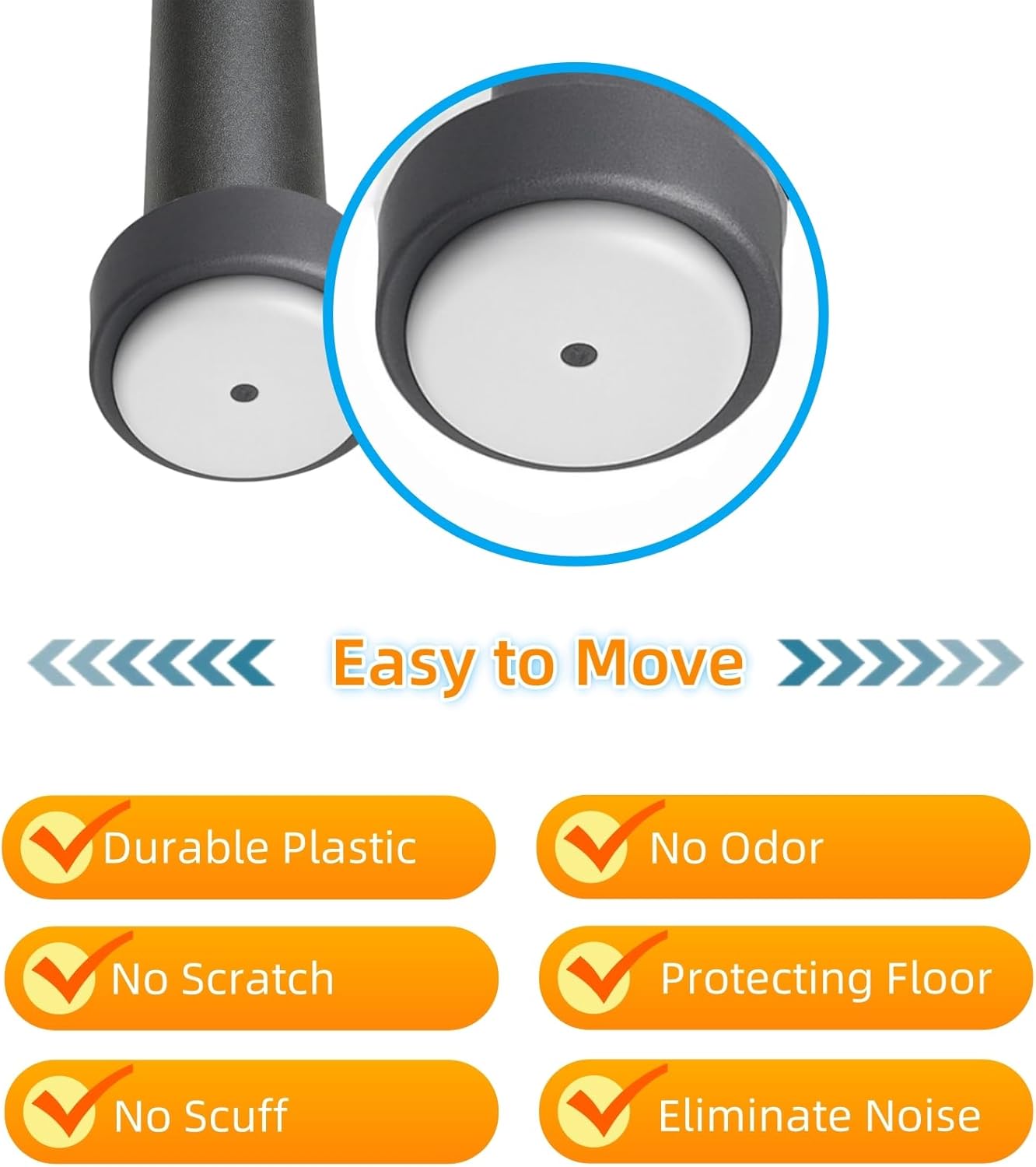 Wrought Iron Patio Furniture Feet Caps - Furnigear 1-1/2" Round Plastic Outdoor Chair Leg Caps, Floor Protectors for Metal Chairs & Tables, Patio Furniture Replacement Rubber Feet (White, 24 Pack)