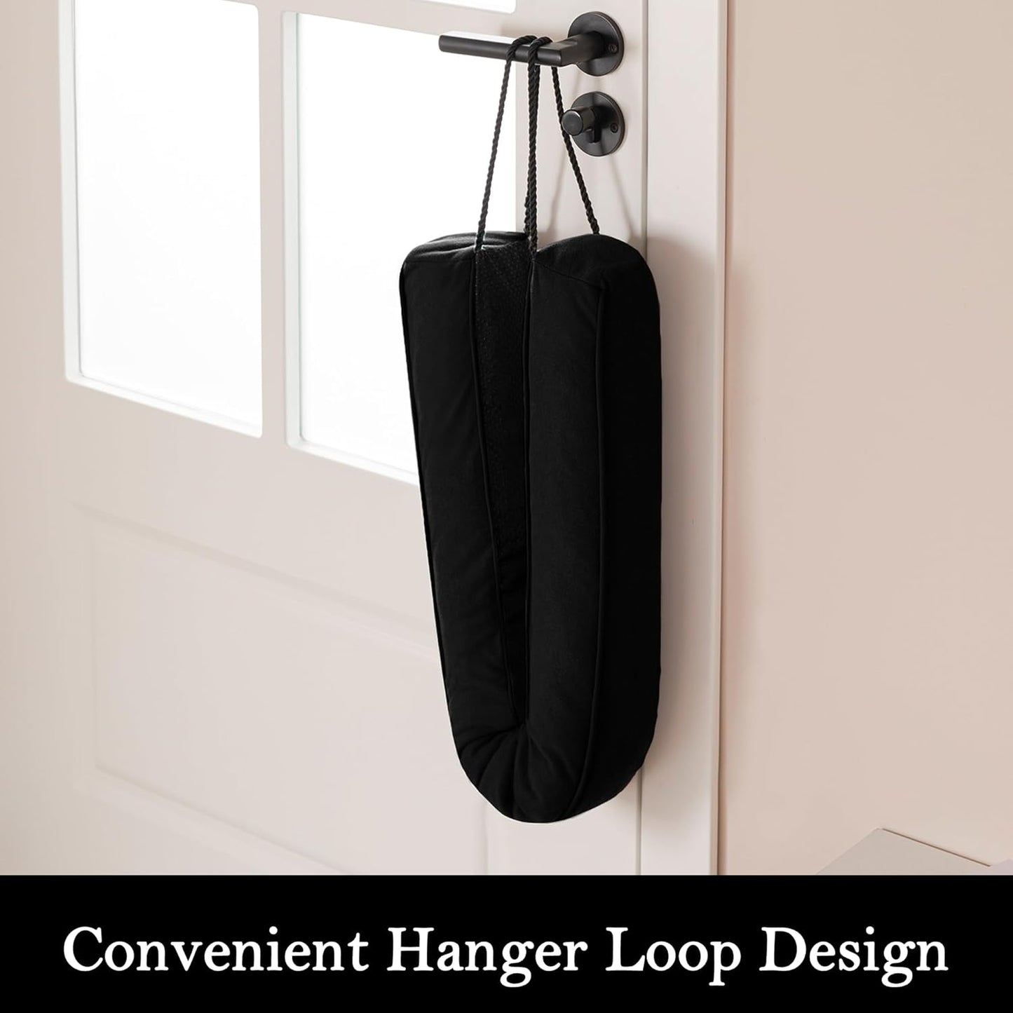 Sunolga 2-Pack 36" Door Draft Stopper Blocks Hot and Cold Air with Removable Washable Cover for Gaps Up to 3", All-Season Seal for Noise, Wind, Door Sweep for Bottom of Door, Home Essentials, Black