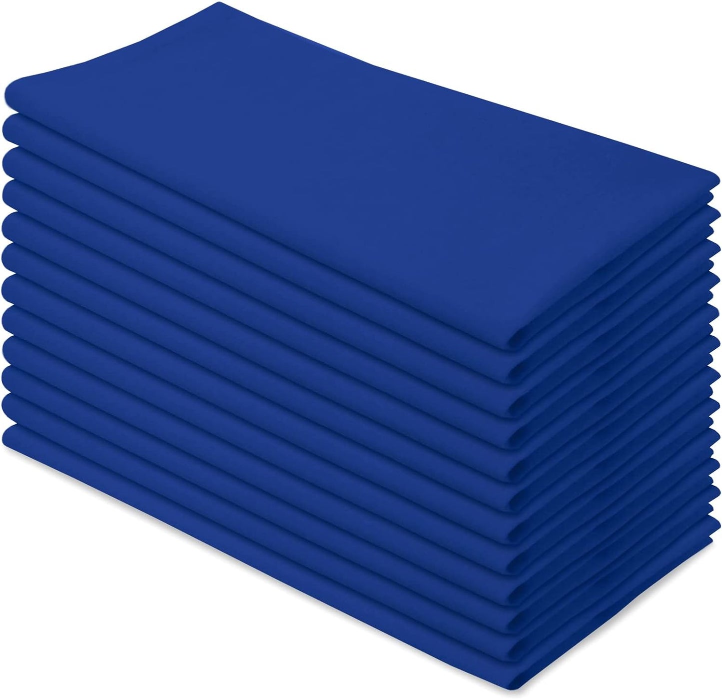 Aunti Em's Kitchen Flour Sack Dish Towels - Natural Cotton for Embroidery and Drying Glass, Hand, Dinnerware - Plain, Thick, Zero-Lint, Highly Absorbent - Set of 12, 27 x 27 Inch, Navy Blue