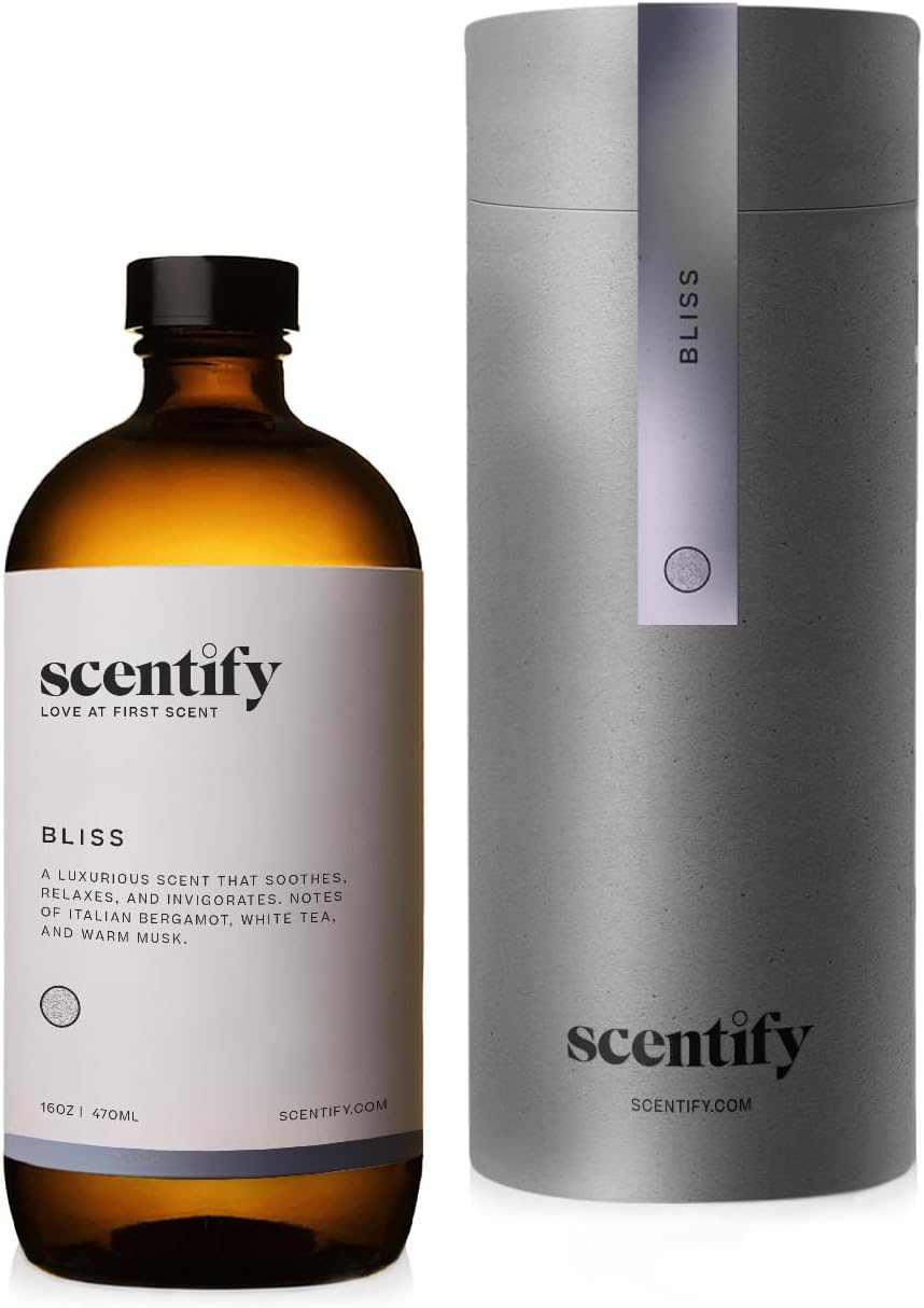 Scentify Bliss Aroma Oil Refill Scent for Oil Diffusers - Eucalyptus, Bergamot, Tea & Powdery Scents - Luxurious Relaxing Aromatherapy Diffuser Fragrance 470ml, 16 oz