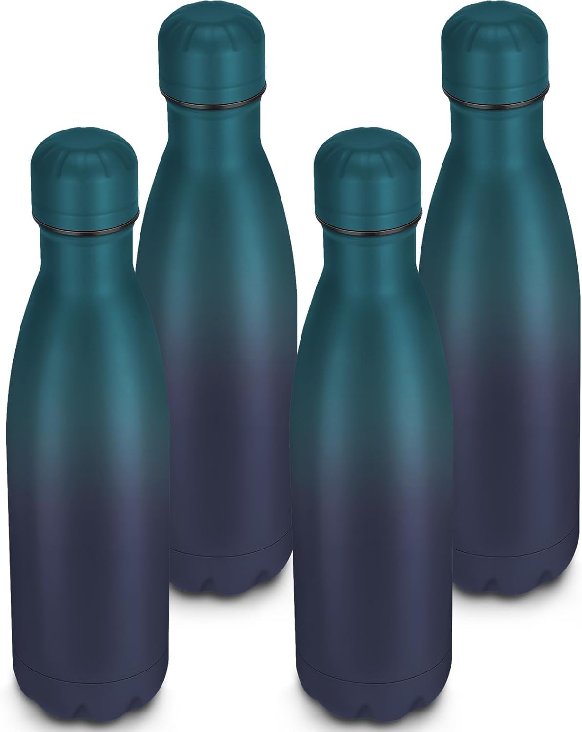 17oz Cola-Bottle Shaped Stainless Steel Leak-proof Water Bottle,Double Wall Vacuum Insulated Metal,Travel Mug For Sports Indoors & Outdoors,BPA-Free Kids Flasks,Dark Night(4Pack)