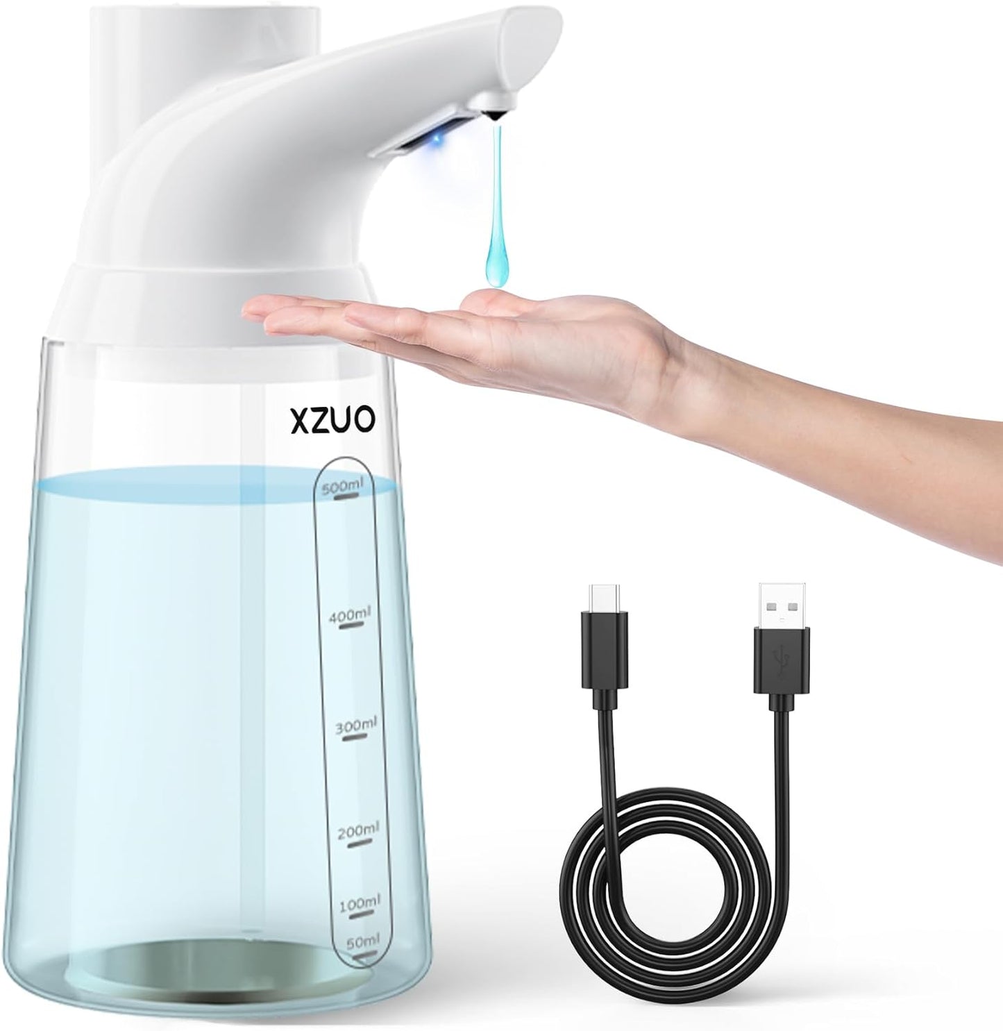 Automatic Soap Dispenser Touchless, 23.7oz/700ml, Rechargeable Liquid Soap Bottle with Motion Sensor for Bathroom & Kitchen