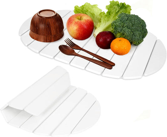 Stone Drying Mat for Kitchen Counter , Foldable 24"x16"Large Absorbent Diatomaceous Earth Dish Drying Mat, Quick Dry & Eco-Friendly for Dishes, Bottles, Cups Bathroom Any Countertop Non-Slip Mat