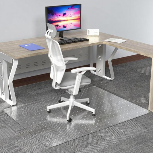 Office Chair Mat for Low Pile Carpet, 30" x 48" Transparent Office Desk Chair Mat for Carpeted Floors, Studded Carpet Floors Protector Mat for Home & Offices