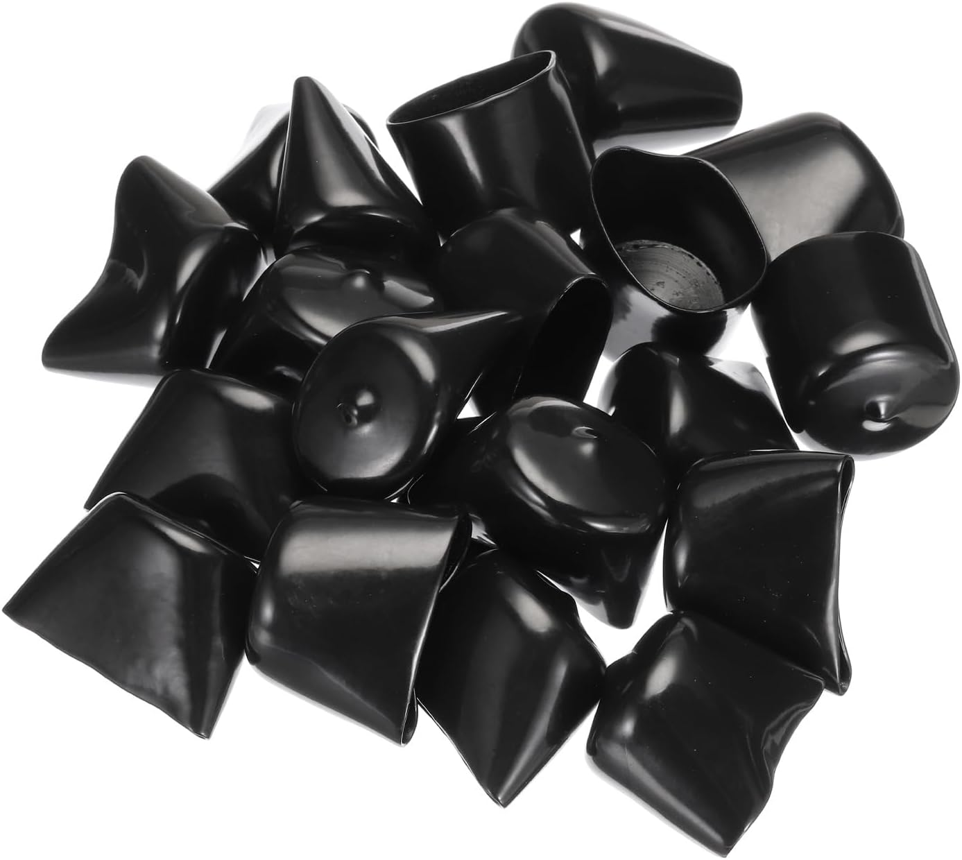 uxcell 20pcs Rubber End Caps 33mm ID Vinyl PVC Round Tube Bolt Cap Cover Screw Thread Protectors Black
