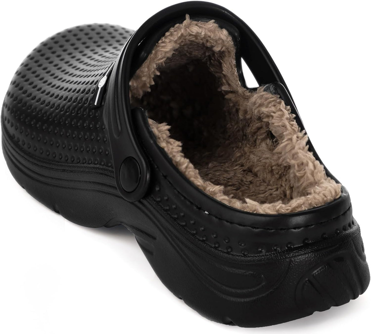 Womens Mens Fur Lined Clogs Waterproof Garden Shoes Winter Warm Fleece Lining Fuzzy House Home Slippers Indoor Outdoor Mules