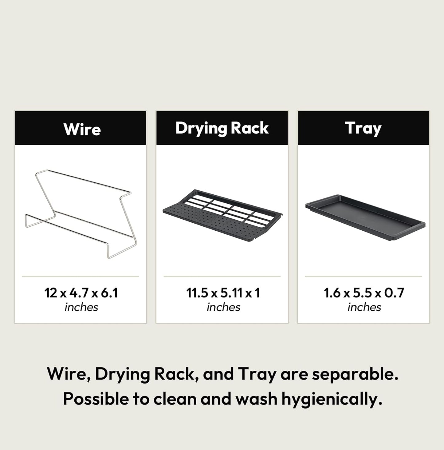 carrotez Bottle Drying Rack, Tumbler Rack with Drain Tray - Narrow and Wide Openings with Various Capacity, Mug Type and Cup Type - Black