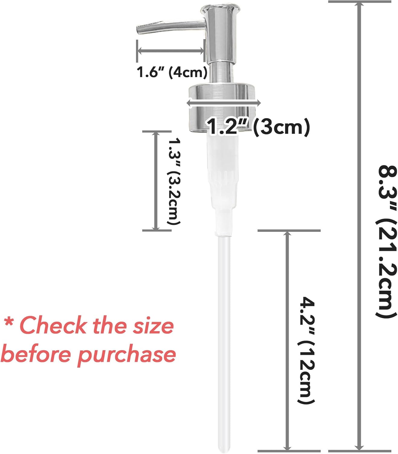 Soap Dispenser Pump Head Replacement 10 Pack, 28/400 Threads Standard Size, for Bathroom and Kitchen (Clear Silver)