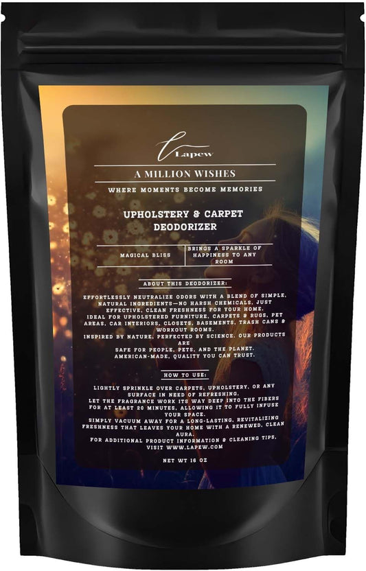 A Million Wishes Carpet Freshener Powder: Powerful Odor Eliminator for Home, Upholstery Deodorizer, Carpet Deodorizer, Pet Urine, Cat Litter Box - A Million Wishes Fragrance.