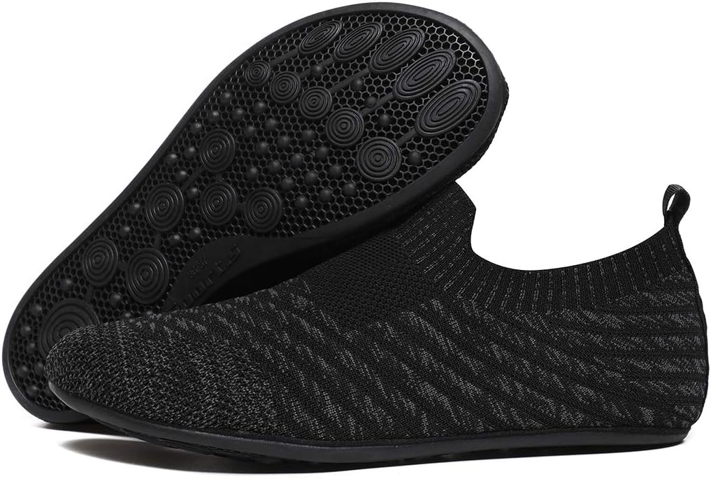 QZKDM Lightweight Slip on Grip Indoor House Slippers Barefoot Non Slip Home Exercise Yoga Shoes for Men Women