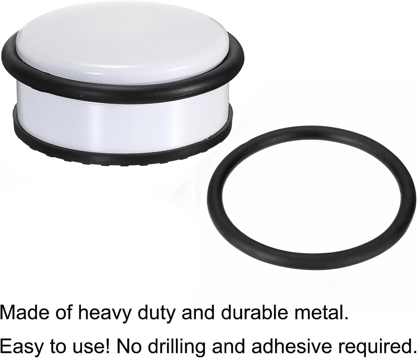 Sumnacon Heavy Duty Floor Door Stopper No Drill, Durability Stainless Steel Door Stops with Anti-Skid Rubber - Contemporary Decorative Safety Doorstop for Home Office Commercial Industrial,White