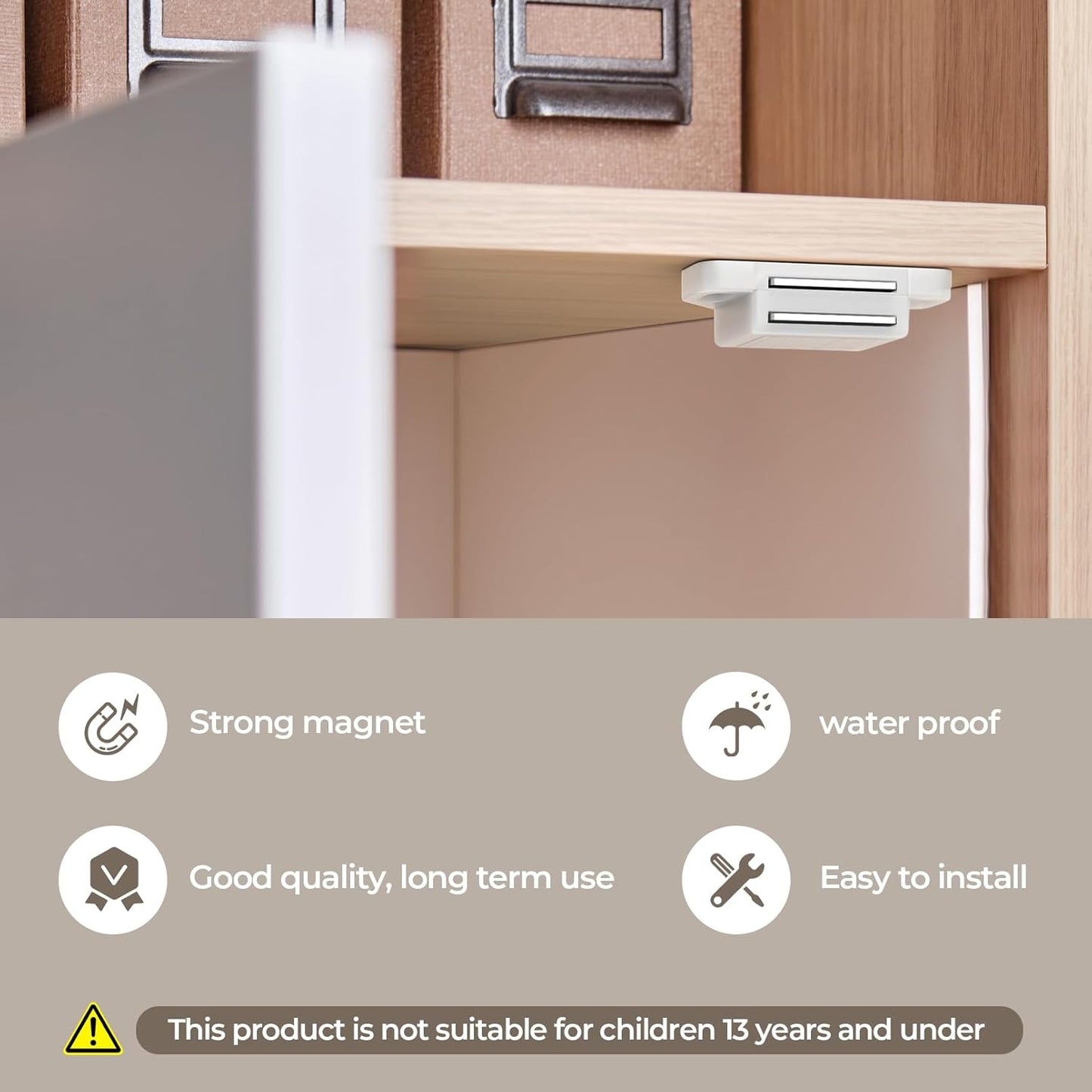 Cabinet Magnetic Catch Door Latch 30LB for Kitchen Drawer Magnets to Stay Closed Magnetic Catch Closet for Drawer（White 6 Pack）