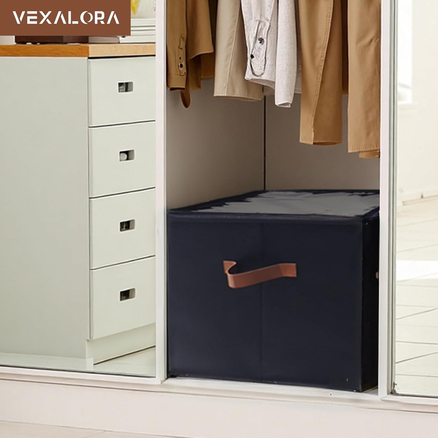 Shoe Organizer Box 2 Pack, Shoe Storage Organizer with Clear Cover, Adjustable Dividers Fits 16-32 Pairs, Fabric Shoe Organizer for Closet, Black