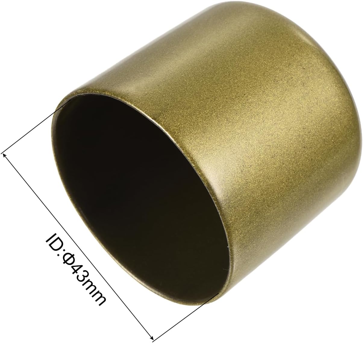 uxcell 20pcs Rubber End Caps 43mm ID Vinyl Round Tube Bolt Cap Cover Thread Protectors Gold