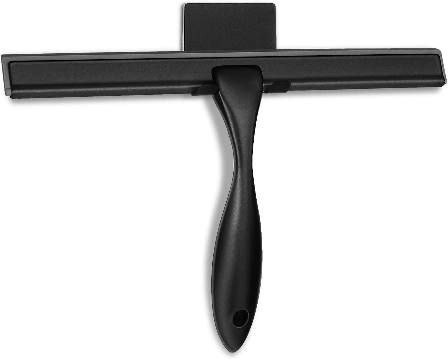HIWARE All-Purpose Shower Squeegee for Shower Doors, Bathroom, Window and Car Glass - Black, Stainless Steel, 10 Inches
