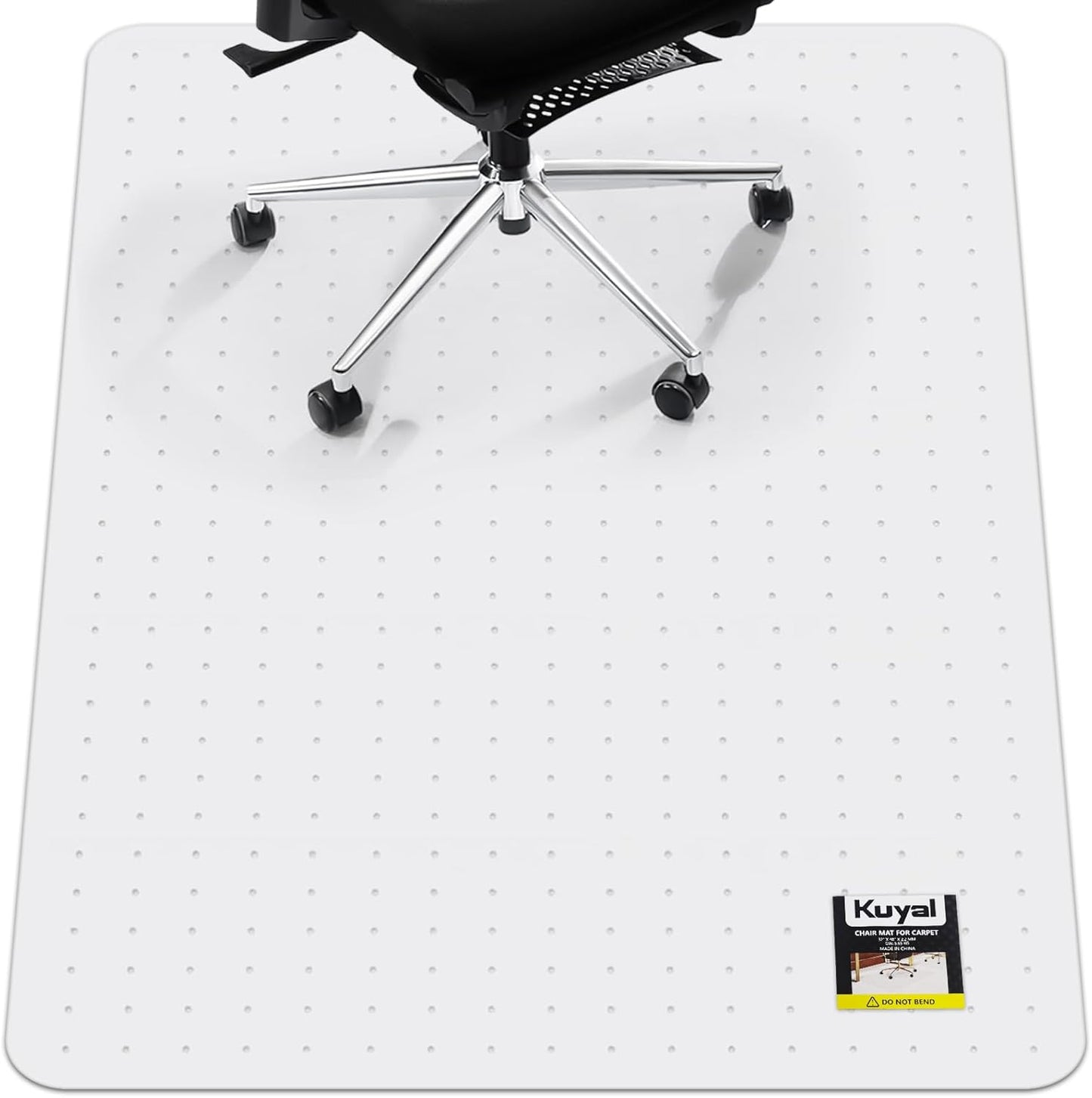 Kuyal Office Chair Mat for Carpet, 48x60 Clear Heavy Duty Computer Chair Mat, Under Desk Protector Carpeted Floors Mat, Easy Chair Movement,Ship Flat