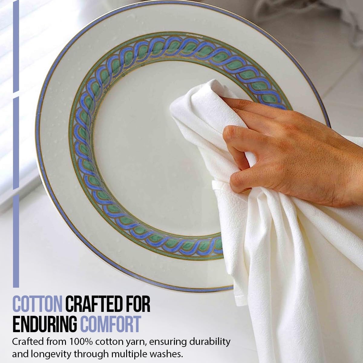 Flour Sack Towels| Tea Towel for Crafts| Kitchen Dish Cotton Blank Towel for Embroidery|Baking Bread Proofing Linen Cover| Thick Absorbent Quick Dry| 2 Pack 33"X38" White