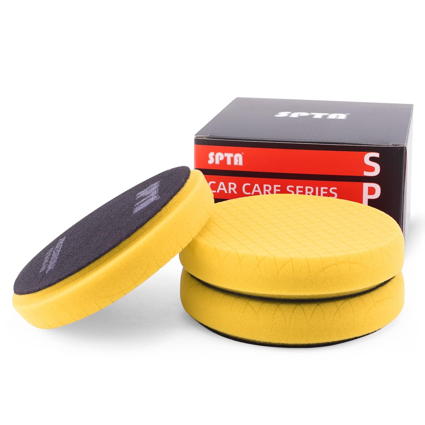 Yellow Medium Cut Pad, 3Pcs 5 Inch Buffing Polishing Pads for 125mm Backing Plate Buffing Sponge for Car Buffer Polisher Compounding, Polishing and Waxing