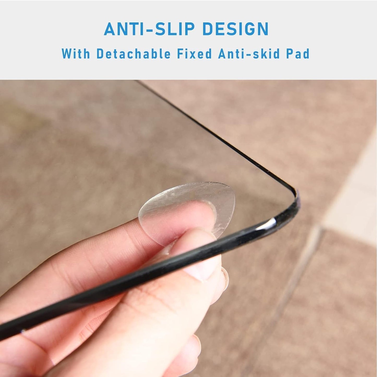 GLSLAND 46" x 55" Tempered Glass Chair Mat Heavy-Duty Floor Protector for Carpet & Hard Floors Scratch-Resistant Clear Office Mat 1/5" Clear