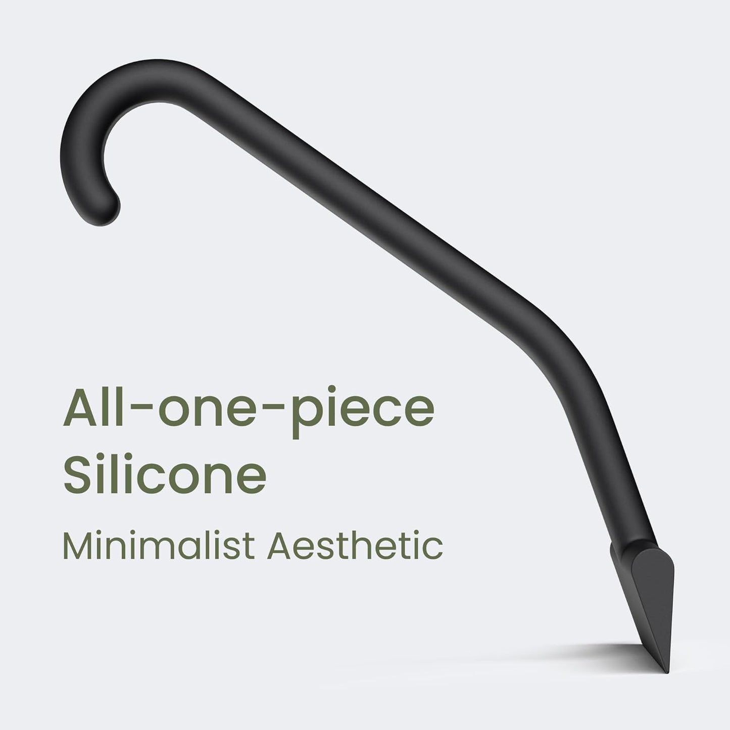 dancemoon JustHang Shower Squeegee for Glass Doors, All-One-Piece Silicone with Built-in Hook Design for Easy Hanging and Cleaning, 10 Inch Black