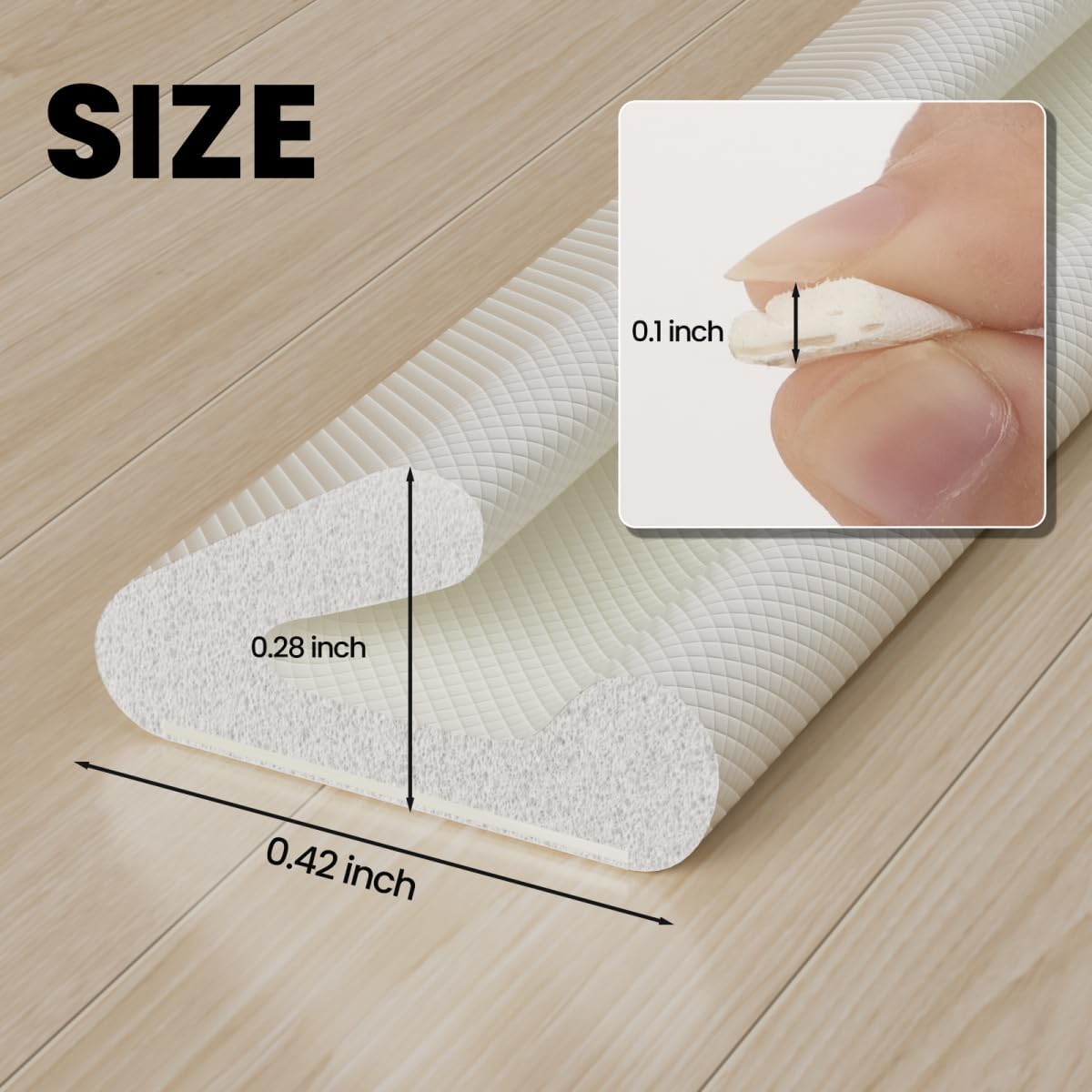 V Shape Foam Weather Stripping Door Frame Seal Strip 2Pcs×26FT White, Draft Stopper, Insulation Winter, Weatherstripping, Gap Sealing, Soundproofing, Self-Adhesive Used for Exterior Front Door Side