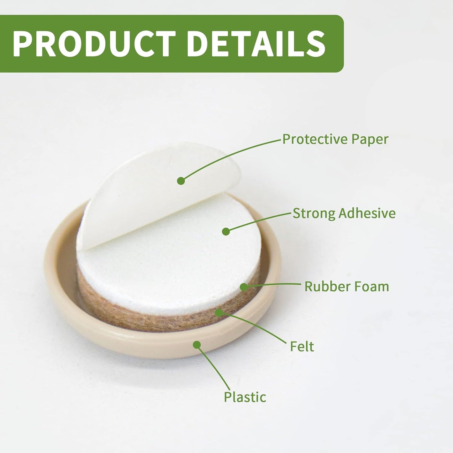 Furniture Sliders for Carpet 48 PCS - 1 inch Furniture Moving Slider Chair Legs Floors Protectors Appliance Slider for Kitchen Appliances