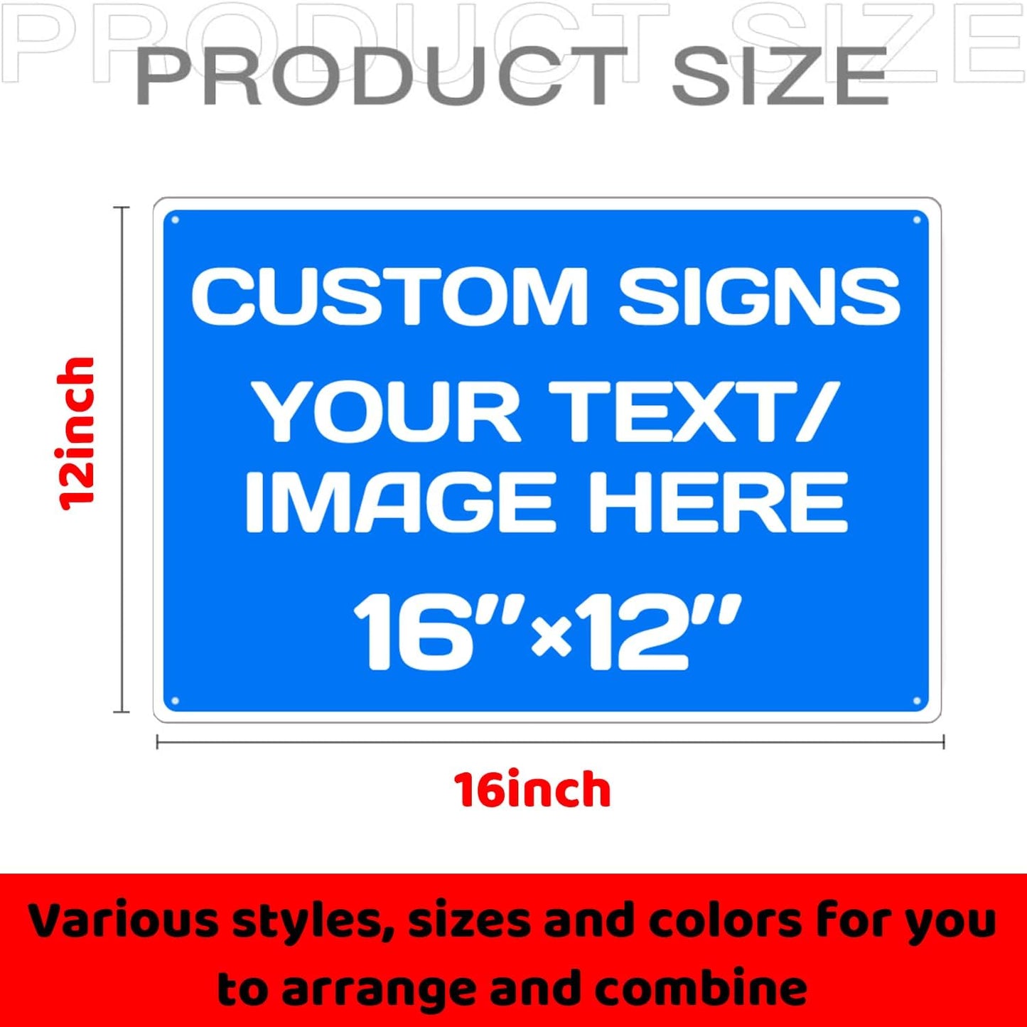 Personalized Aluminum Metal Signs - Weatherproof, Custom Text & Picture, Multiple Sizes, Hazard, Garden, Custom Door, Business Signs