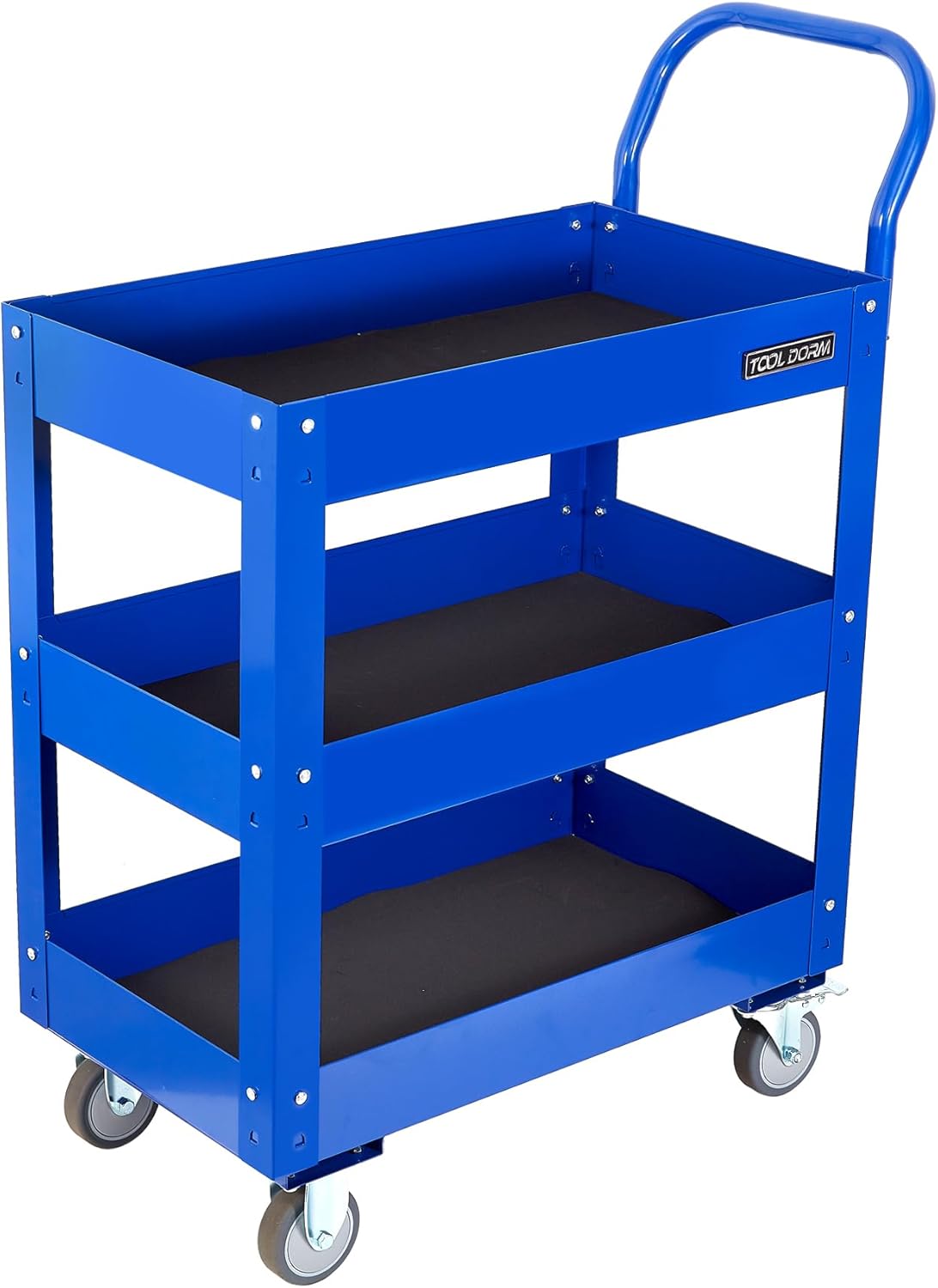 3 Tray 29.3 inch Tool Cart, self Assembly, 300 LBS Capacity Rolling Tool Carts on Wheels, Heavy Duty Utility Cart, Mechanic Tool Storage Cart for Garage, Warehouse and Repair Shop, Blue