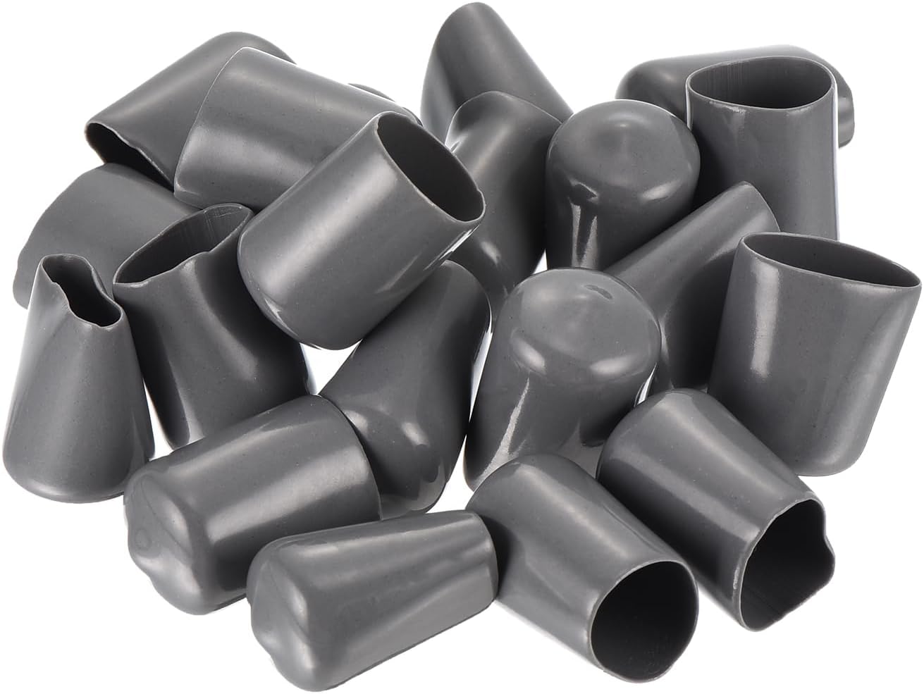 uxcell 20pcs Rubber End Caps 14mm ID Vinyl PVC Round Tube Bolt Cap Cover Screw Thread Protectors Dark Grey