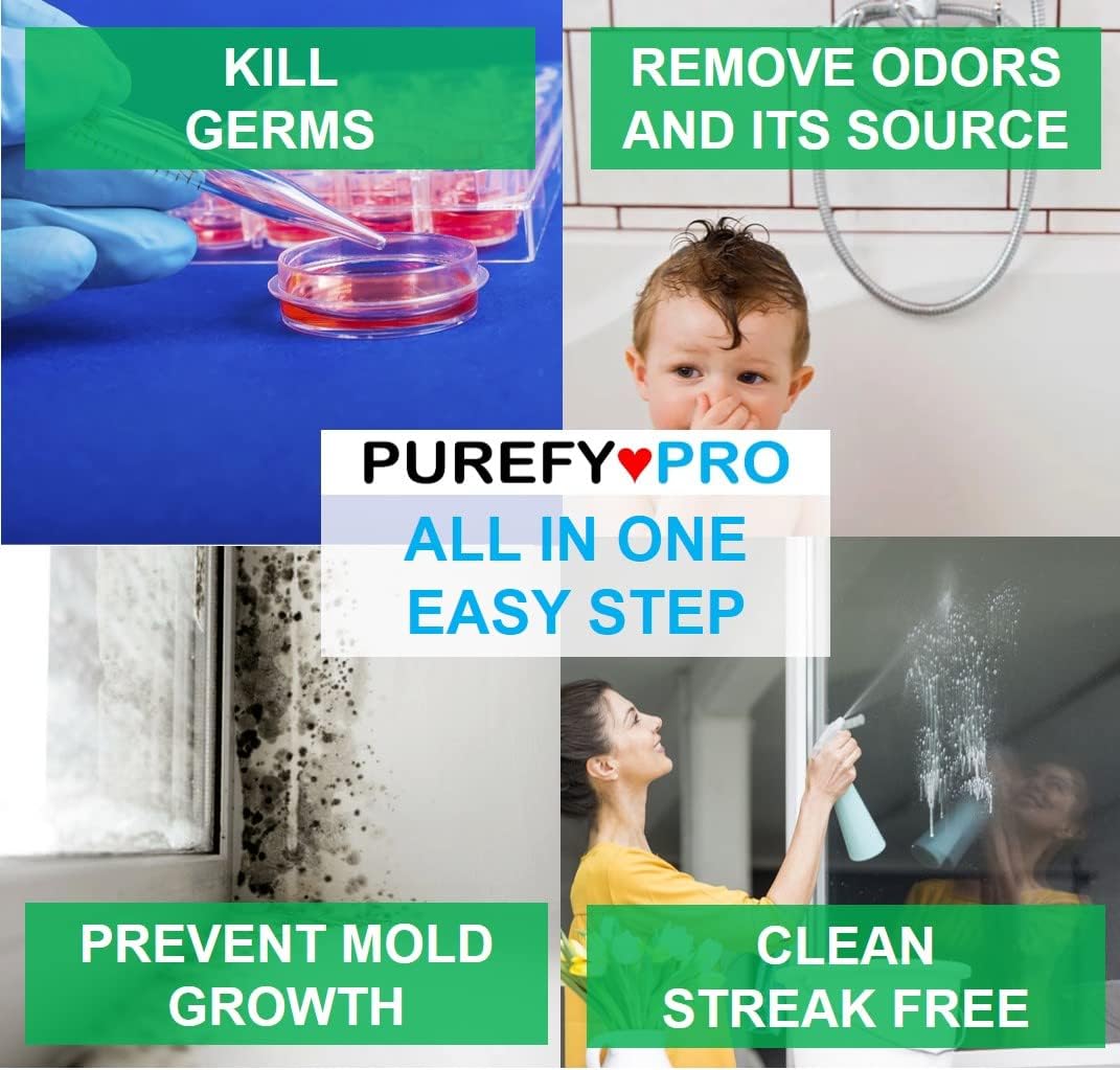 Purefypro Disinfectant (68oz) - Kills 99.9999% Viruses HIV, Monkeypox, Hepatitis, Norovirus, VRE, MRSA, No Rinse, No Residue. Suitable for All Surfaces