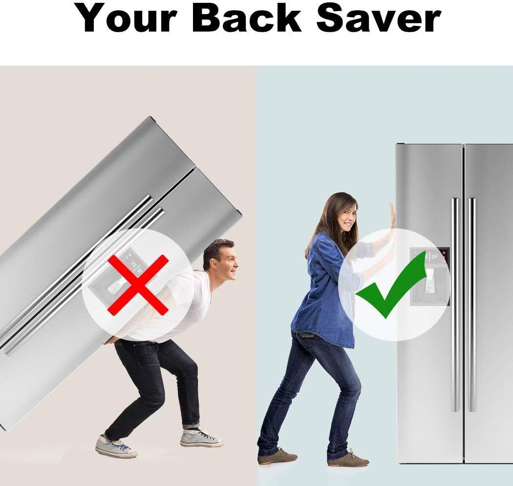 Ezprotekt 4 Pcs Rectangle Reusable Furniture Movers Sliders for Carpet, 9" x 2.5" Rectangle Furniture Moving Pads Carpet Sliders for Heavy Sofa Bed Fridge, Move Items Easily and Quickly (Beige)