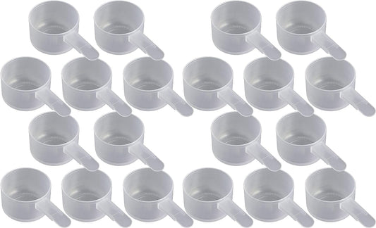 23 mL Plastic Measuring Packaging Scoop (= 23 cc/ = 4.7 teaspoon/ = 1.5 Tablespoon/ = 0.78 fl oz), Short Handle - to Measure and Dispense Spices, Granules, Powders, for Seeds Packing (20 scoops)