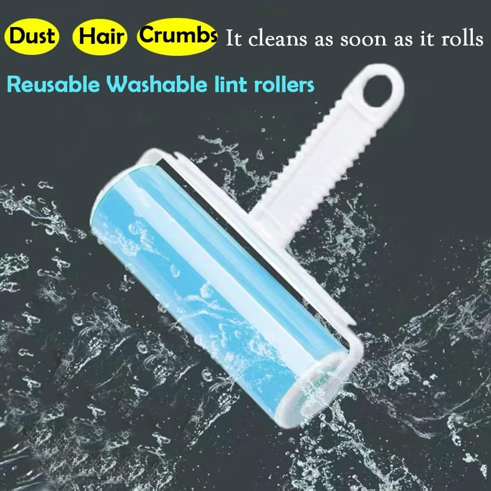 Washable Reusable Lint Roller 3 Pack, Portable Travel Sticky Dog Cat Hair Remover Cleaner with Cover Include Medium and Mini Size for Clothes, Pet Hairs, Carseats