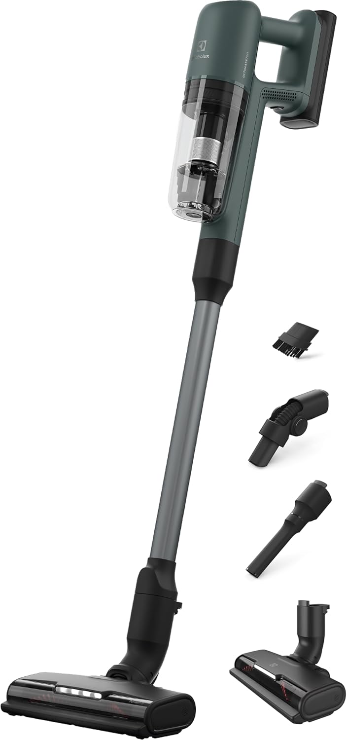 Electrolux Ultimate700 Cordless Stick Vacuum with PowerPro Bristle Nozzle and High Suction Power, 50-Minute Run Time, 4 Power Modes, Ocean Green