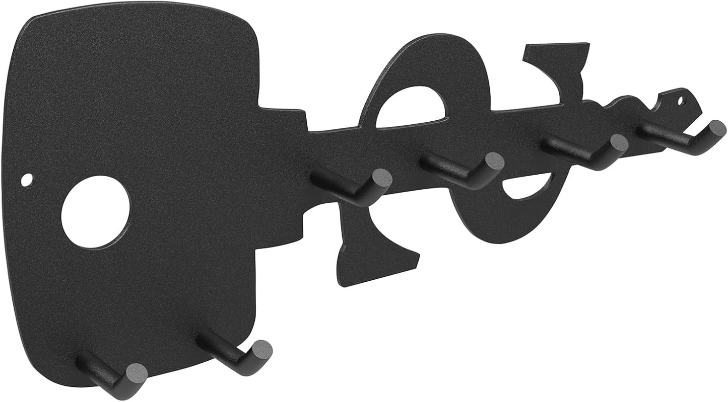 PMMASTO Key Holder Wall Mounted, Key Hooks for Wall, Stainless Steel Black Key Organizer with 6 Hooks, Decor Rack for Entryway, Hallway, Garage, Mudroom, Office