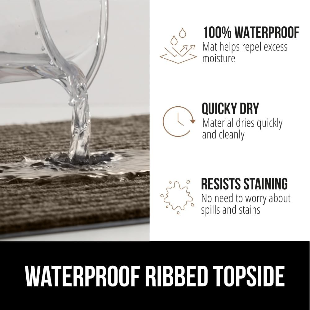 GORILLA GRIP Traffic Guard Door Mat, 60x36, Heavy Duty Welcome Mats, Commercial Office Space Doormat, Waterproof, Fade Resistant, Strong Rubber Backing, Low Profile, Shoe and Boot Scraper, Brown