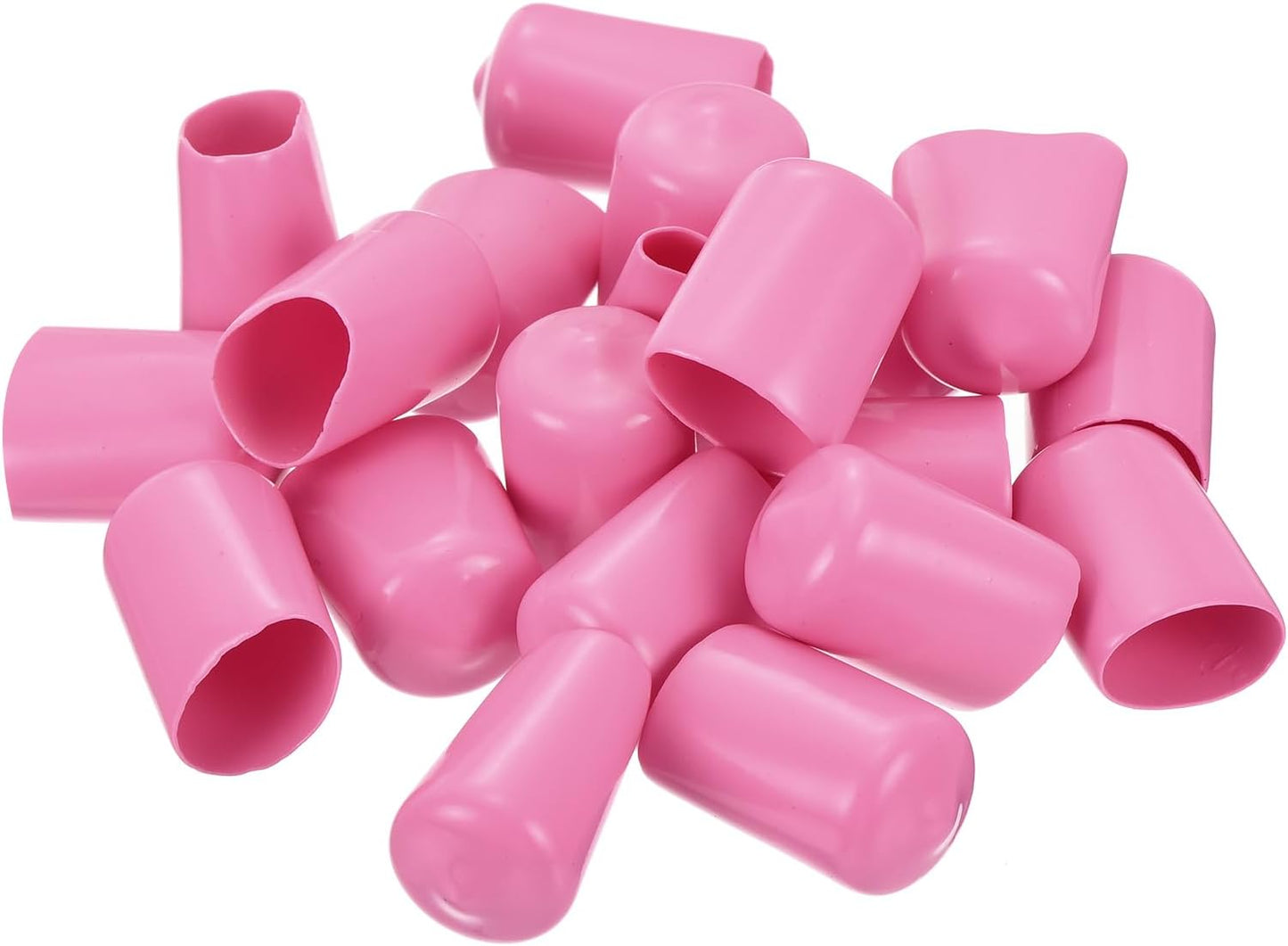 uxcell 20pcs Rubber End Caps 14mm ID Vinyl PVC Round Tube Bolt Cap Cover Screw Thread Protectors Pink