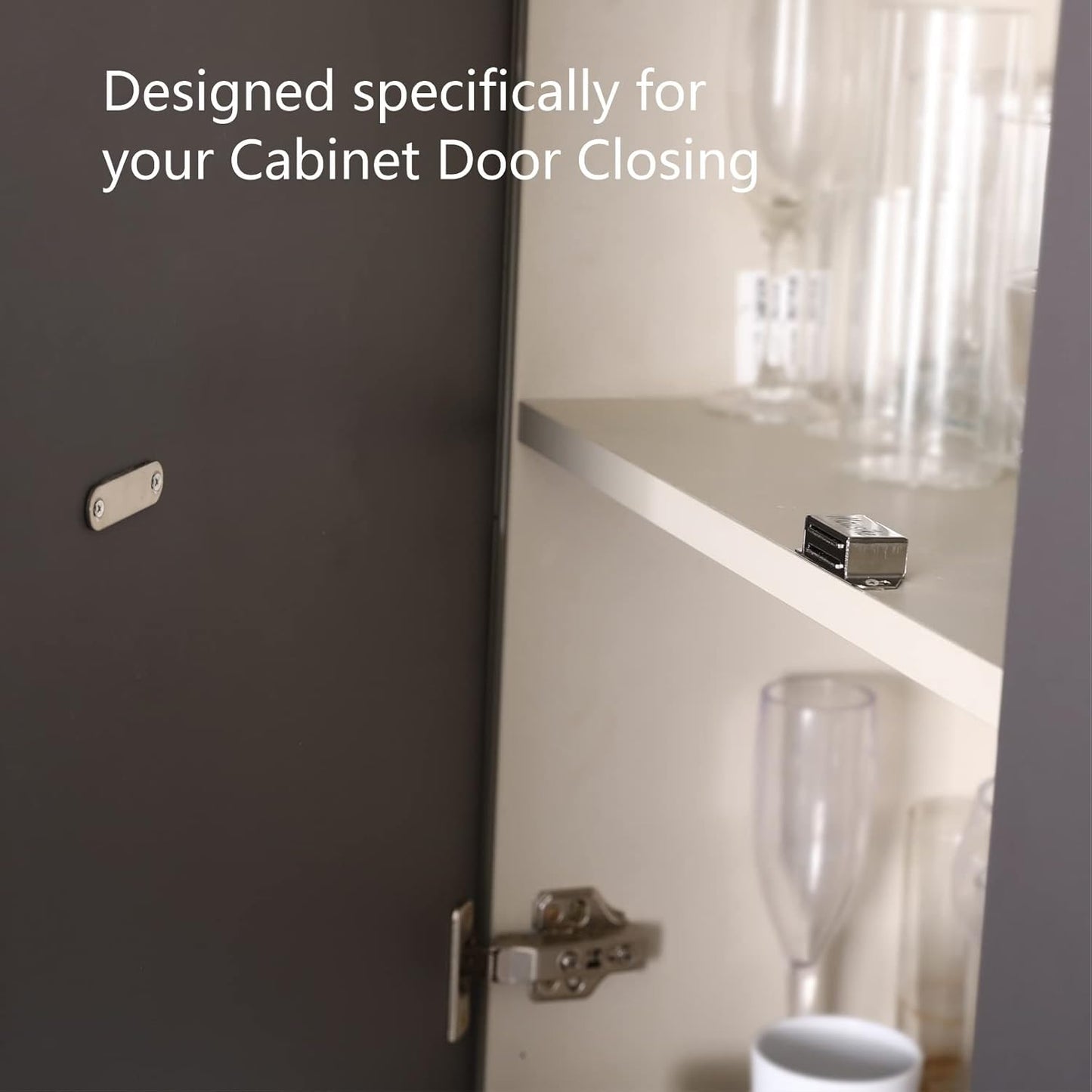 Mousike Cabinet Magnets Magnetic Door Catch Stainless Steel Door Magnet for Kitchen Bathroom Cupboard Wardrobe Closet Closures Cabinet Door Drawer Latch 20 lbs(20Pack)