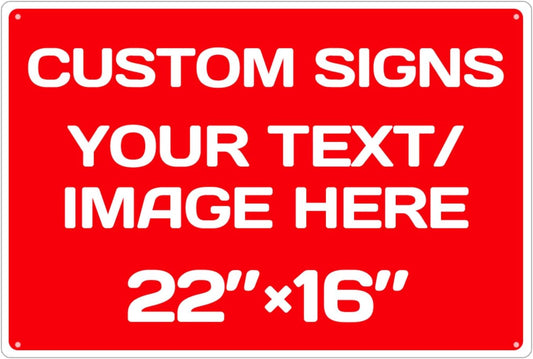 Personalized Aluminum Weatherproof Metal Sign - Multiple Sizes, Custom Text and Picture - Hazard, Garden, Custom Door Sign