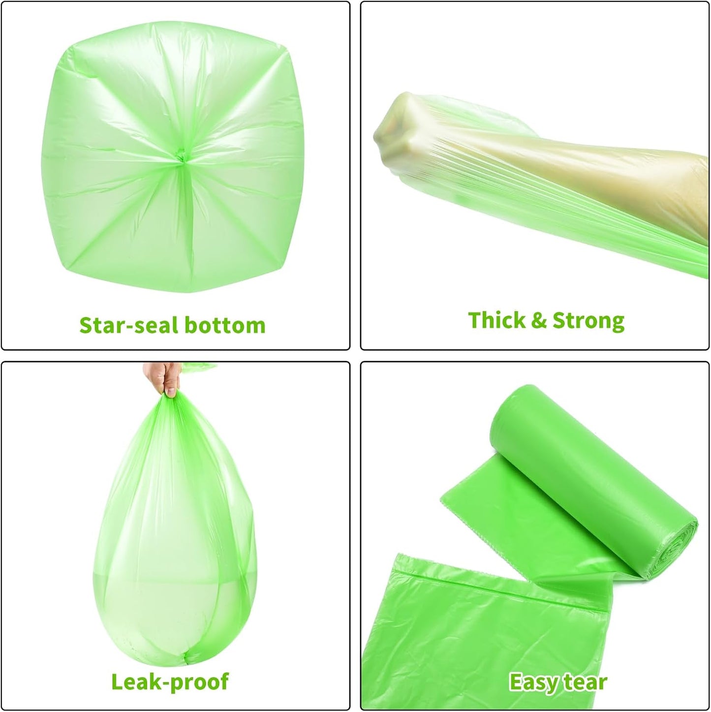 5.2 Gallon Biodegradable Trash Bags (THICKENED) | Eco Friendly, Unscented, 20L Strong Multipurpose Waste Bags for Bathroom Bedroom Office Kitchen, 160 Count | Compostable Garbage Bag by EnvoWise