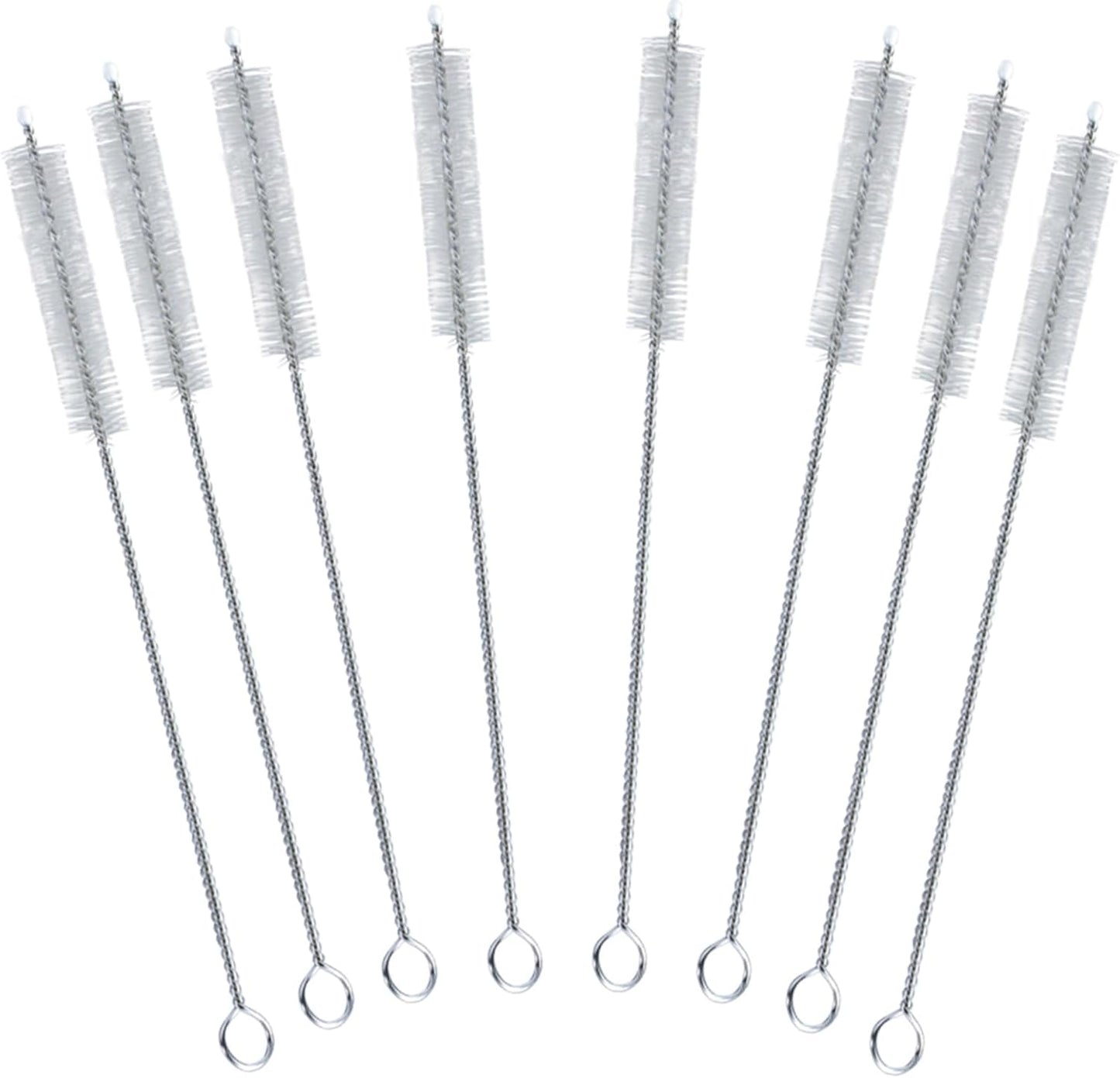 Long Straw Cleaner Brush Set Travel: 8 Pack Straw Brush Cleaner for Cleaning Straws, Stainless Steel & Bendable Nylon Brushes - Durable & Rust Resistant Cleaning Solution for Home and Office