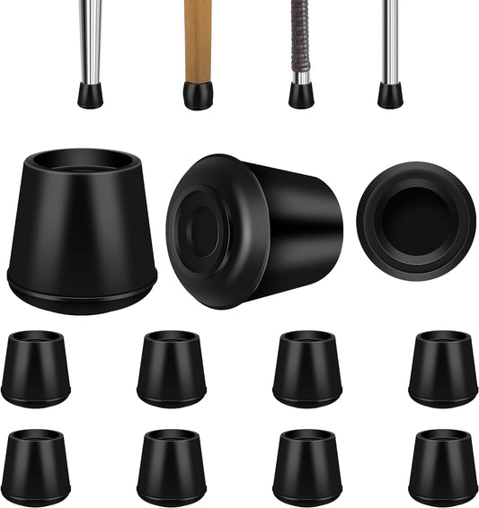 1-1/2” Round Rubber Chair Leg Tips Caps, Chair Leg Floor Protectors Furniture Legs Caps Non Slip Reduce Noise for Hardwood Floors (Black, 4 Pack, Fit :38-39mm)