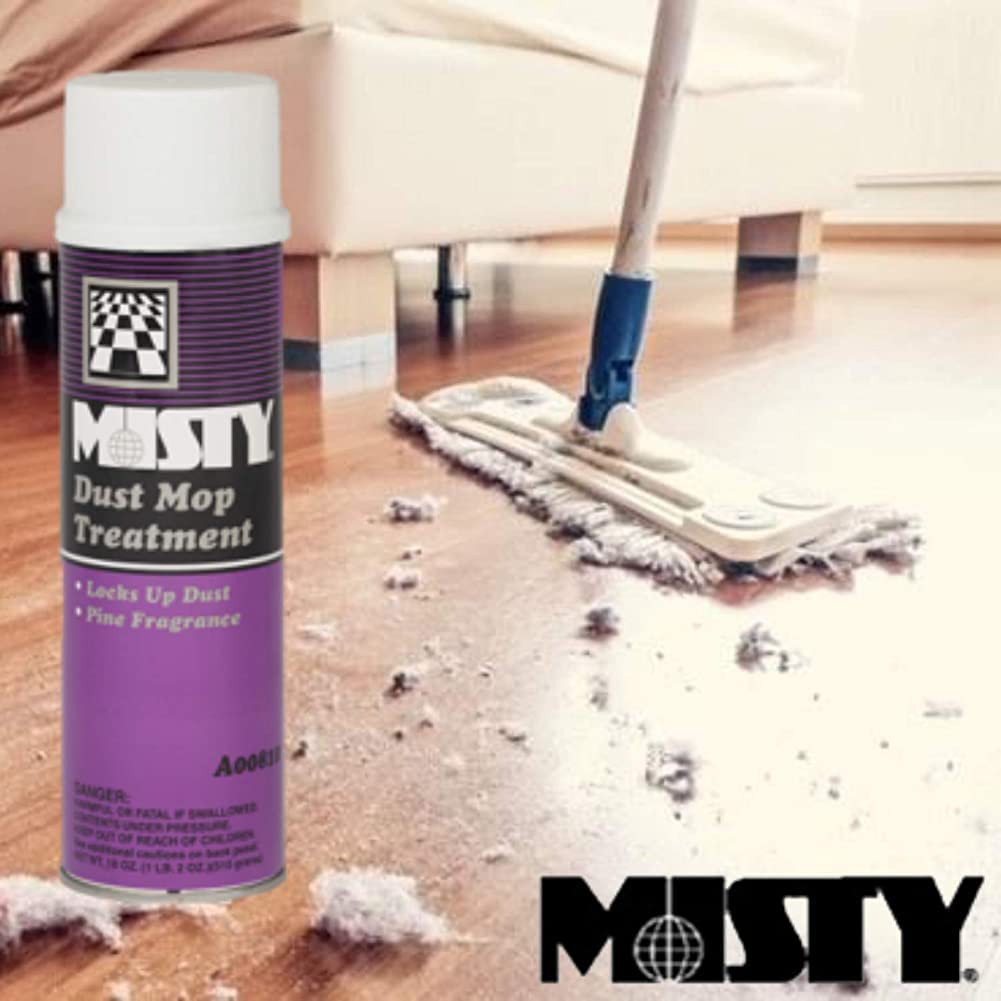 MISTY Dust Mop Treatment Spray - 18 oz (Case of 12) 1003402 - Janitorial Grade, Acts Like A Dust Magnet