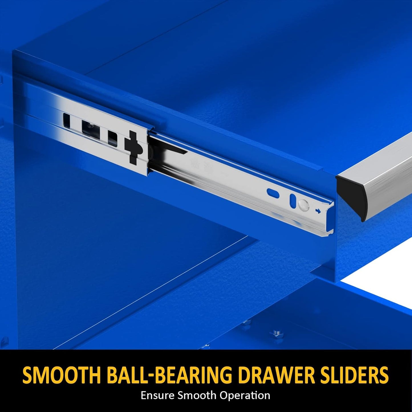 3 Tier Rolling Tool Cart Utility Cart on Wheels, Heavy Duty Tool Chest Storage Tool Box Cart, Industrial Mechanic Service Cart with Locked Drawers for Garage, Warehouse, Repair Shop, Workshop Blue