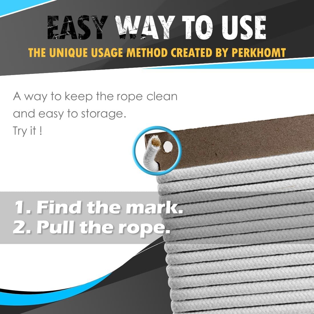 PerkHomy Cotton Rope 3/16" (5mm) 50 ft Multi Purpose Utility Diamond Braided Cord, Natural Cotton for Clothes Line Camping Crafting Flag Pole, Brown